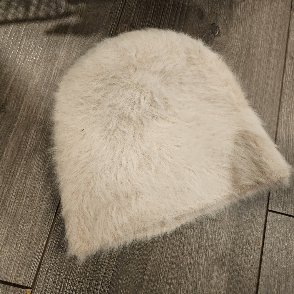 Topshop ivory beige fur winter tunic cap